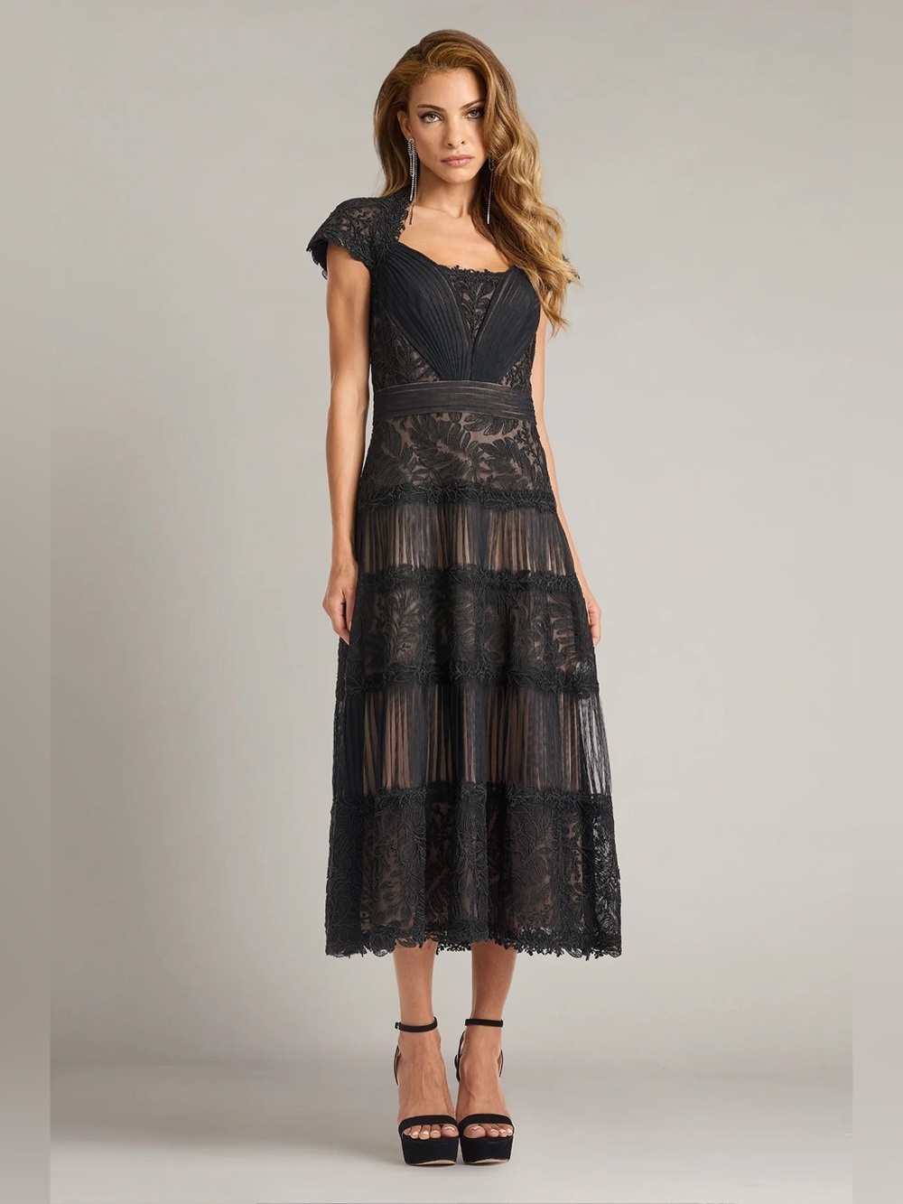 TADASHI SHOJI - BOETTE LACE TEA-LENGTH DRESS